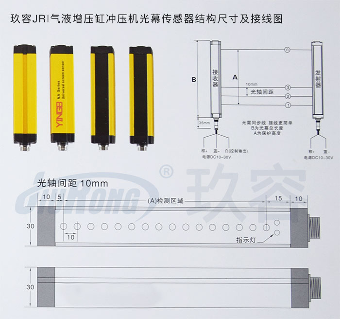 91抖音破解版JRI91抖音下载入口缸衝壓機光幕傳感器結構尺寸及接線圖